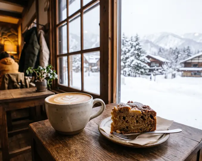 Explore local cuisine and cafes in the "Happo area," which feels just like being abroad.